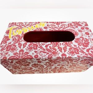 Floral Red handmade Rectangular tissue box cover